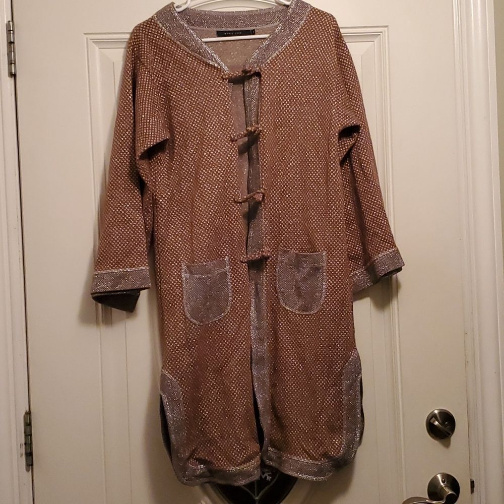 Marie Cher - Gold Silver Sparkle Long Sleeve Button Down